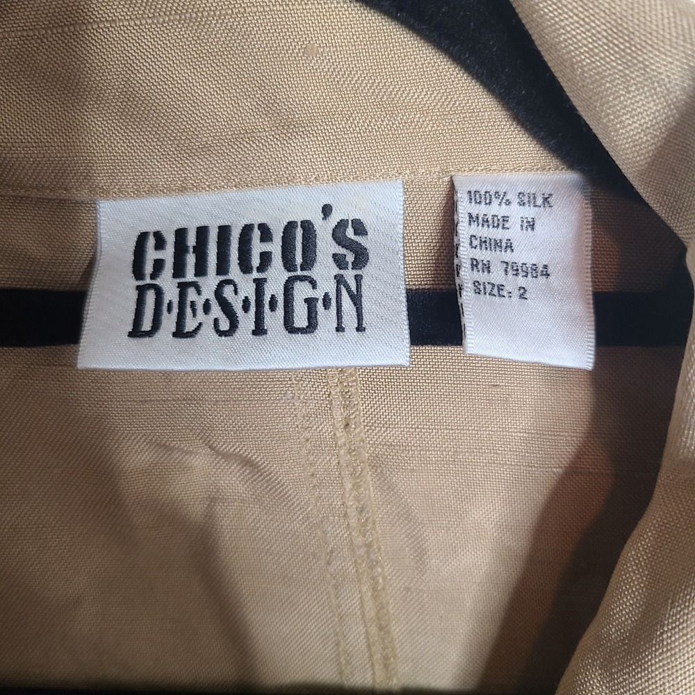 Chicos Design Silk Button Down Jacket Lightweight… - image 2